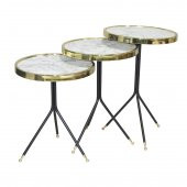 Brc 12741 ÇATAL Zigon Model Metal Ayak GOLD renk Beyaz Mermer Temper Cam El yapım - 4