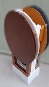 Çanta Zigon 12237 Oval Dörtlü Ahşap MDF Gri Ceviz Beyaz Hardal Renk Uyum El Yapım - 6