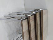 Zigon 14004 Sehpa demet Metal Model Nikelaj Ayak Hint Ceviz Dalgalı Desen El Yapı thumbnail 2