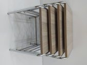 Zigon 14004 Sehpa demet Metal Model Nikelaj Ayak Hint Ceviz Dalgalı Desen El Yapı thumbnail 4