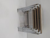 Zigon 14004 Sehpa demet Metal Model Nikelaj Ayak Hint Ceviz Dalgalı Desen El Yapı thumbnail 5