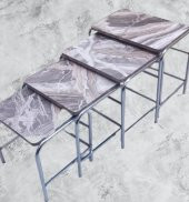 Zigon 134003 Sehpa Demet Model Metal Nikelaj Ayak Mermer Dalgalı Desen El Yapım - 2