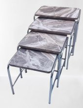 Zigon 134003 Sehpa Demet Model Metal Nikelaj Ayak Mermer Dalgalı Desen El Yapım - 3
