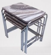 Zigon 134003 Sehpa Demet Model Metal Nikelaj Ayak Mermer Dalgalı Desen El Yapım - 8