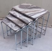 Zigon 134003 Sehpa Demet Model Metal Nikelaj Ayak Mermer Dalgalı Desen El Yapım - 9