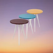 Zigon ST 3Ayak13556 3Renk Model Sehpa Kayın Torna RETRO Ayak MDF tabla El Yapım thumbnail 5