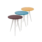 Zigon ST 3Ayak13556 3Renk Model Sehpa Kayın Torna RETRO Ayak MDF tabla El Yapım thumbnail 1