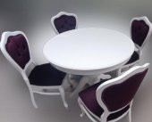 Masa Sandalye 90148 Tk Ihlamur Baba Ayak Model Parlak beyaz MDF Tabla 100  Açılır - 4