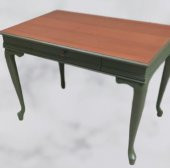 Çalışma masa ST 90141 model kayın aslan ayak Parlak ceviz yeşil renk uyum El yapı - 5