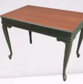 Çalışma masa ST 90141 model kayın aslan ayak Parlak ceviz yeşil renk uyum El yapı - 6