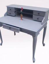 Çalışma masa ST 90138 klasik kayın aslan ayak kütüphane Parlak lake gri El Yapı - 2