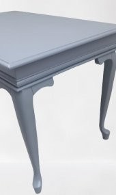 Çalışma masa ST 90139 model kayın aslan ayak çekmec parlak lake gri renk el yapım - 5