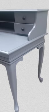 Çalışma masa ST 90138 klasik kayın aslan ayak kütüphane Parlak lake gri El Yapı - 4