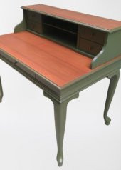 Çalışma masa ST 90140 klasik Model kayın aslan ayak kütüphane Parlak ceviz yeşil uyum - 5