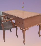 Çalışma Masa 90019 ST Klasik Büyük Model Kayın Aslan Ayak Berjer Koltuk eskitme - 9