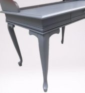 Çalışma masa ST 90138 klasik kayın aslan ayak kütüphane Parlak lake gri El Yapı - 10