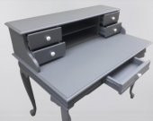 Çalışma masa ST 90138 klasik kayın aslan ayak kütüphane Parlak lake gri El Yapı - 11