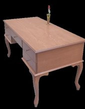 Çalışma Masa 90017 ST Klasik Model Kayın Aslan Ayak Ve Kaplam Tabla 5Çek El Yapım - 9