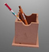 Hobi 90062 Dekoratif Masaüstü Kalemlik Ahşap MDF Kare El Yapım - 5