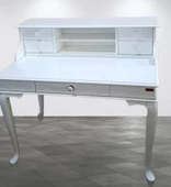 Çalışma Masa 181350 ST Klasik Model BEYAZ Kayın Aslan ayak Porsel Kulp El yapım - 8