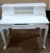 Çalışma Masa 181350 ST Klasik Model BEYAZ Kayın Aslan ayak Porsel Kulp El yapım - 9