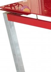Masa 12360 CAM LAZER YPIŞTIRMA Metal nikelaj ayak Kırmızı TEMPER Cam El Yapım - 4