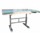 Masa 12585 JAPON ayak model Metal nikelaj Ay<k Yan Açılır Temper cam El Yapım - 2