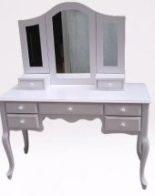 Makyaj Masa 12549 Dresuar 7Çekmec Ahşap Kayın Aslan Ayak Beyaz Yan açılIR ayna - 5