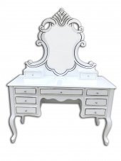 Makyaj Masası 12530 Dresuar Ahşap Kayın Aslan Ayak 9Çekmec Aslan Oyma Nakış Ayna - 2