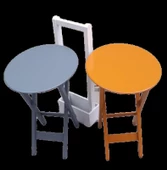 Çanta Zigon 90117 Sehpa Oval Model 2li Tk Ahşap Mdf Hardal-Gri Renk Uyum El Yapım thumbnail 3