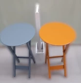 Çanta Zigon 90117 Sehpa Oval Model 2li Tk Ahşap Mdf Hardal-Gri Renk Uyum El Yapım thumbnail 4