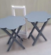 Çanta Zigon 90102 Sehpa Papatya  Model İkili Tk Ahşap Mdf Gri Renk Uyum El Yapım thumbnail 6