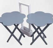 Çanta Zigon 90102 Sehpa Papatya  Model İkili Tk Ahşap Mdf Gri Renk Uyum El Yapım thumbnail 8