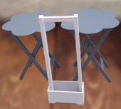 Çanta Zigon 90102 Sehpa Papatya  Model İkili Tk Ahşap Mdf Gri Renk Uyum El Yapım thumbnail 9