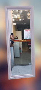 Boy 90009 Ayna MDF lam Çerçeve 1 Sınıf Ayna Parlak Beyaz Boya Kutu sevk El yapım - 6