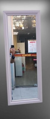 Boy 90009 Ayna MDF lam Çerçeve 1 Sınıf Ayna Parlak Beyaz Boya Kutu sevk El yapım - 7