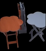 Çanta Zigon 9109 Sehpa Papatya Model Ahşap MDF Ceviz ve Gri Renk Uyum El Yapımı - 2