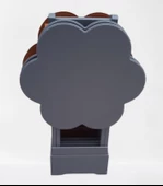 Çanta Zigon 9109 Sehpa Papatya Model Ahşap MDF Ceviz ve Gri Renk Uyum El Yapımı - 3