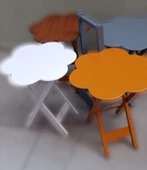 Çanta Zigon 90115 Sehpa Papatya Ahşap Mdf 4Renk Ceviz Hardal Beyaz-Gri Renk Uyum - 3