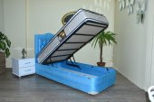 Baza Başlık Yatak 13536 100*200 Taytüy turkuaz Kumaş Pedli Ort Pamuk Yatak - 1