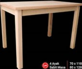 Masa 13588 CAFE Model Kayın torna ayak ve Kaplama tabla HAM SABİT masa El Yapım - 3