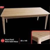Masa 13575 Sabit Açılmaz Model Kayın Kaplama ve retro ayak HAM Kutu Sevk EL yapım - 2