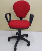 Çalışma Koltuk 12758 Amortisör Kalp Model Kırmızı Ortopedik Oturum Sağlam El Yapı - 1