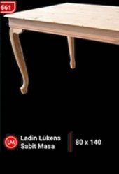 Masa 12897 Klasik kayın ASLAN lükens Ayak HAM ladin masif sabit Tabla El yapım - 4