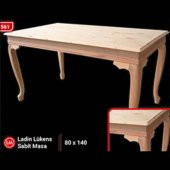 Masa 12897 Klasik kayın ASLAN lükens Ayak HAM ladin masif sabit Tabla El yapım - 6