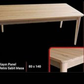 Masa 12883 Klasik Torna RETRO Kayın Ayak HAM Natüre Kaplama Açılır Tabla El yapım - 4