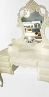 Makyaj Masa 12881 Dresuar Model Kayın Klasik Ayak 9Çekm Aslan Baş Oyma Nakış Ayna thumbnail 6