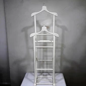 Dilsiz UŞAK 19735 ÇİFT TEPE 19735 Model Parlak KREM Lake Askılık Ahşap Kayın Torna El Yapı - 5