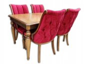 Masa 13687 FiTİL TARAK Açıl Masa klasik Kapitone Giydirme Sandalye Torna Ayak Ort thumbnail 2