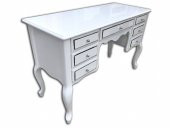 Makyaj Masa 13748 ASLAN Model Kayın Ayak Parlak beyaz 7çekm Porselen Kulp Elyapı - 2